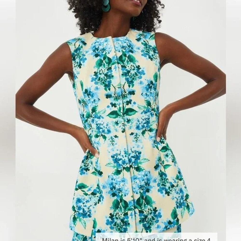 TUCKERNUCK Water's Edge Hydrangea Rhoda Floral Tunic Top Size 4 NWT